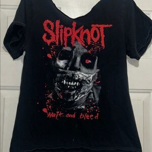 Altered Slipknot Black Graphic T-Shirt Wait & Bleed